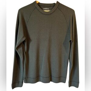 Aeropostale Sweater Men's M Crew Neck Dark Green Solid Acrylic knitted Long